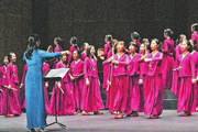 Multiethnic choir in concert